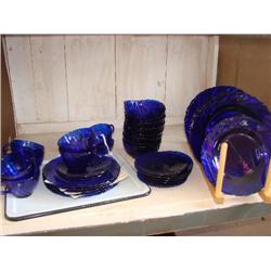 Cobalt blue dish set-service for 8