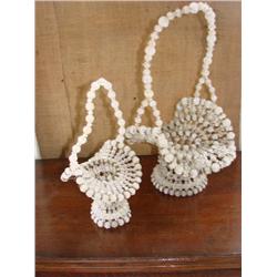 Pair of vintage bead baskets