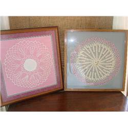 Pair of framed handword