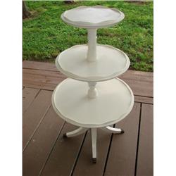 White 3 tier wood shelf