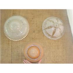 3 Vintage glass light covers