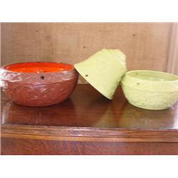 3 Ceramic Hanging Plant Pots