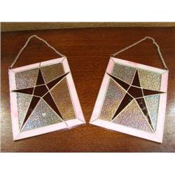 2 Stained glass Tx. Star window hangers