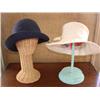 Image 1 : 2 vintage hats with hat display stands