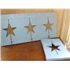 Image 1 : Pair of Blue Painted Texas Star Hangers