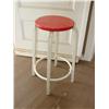 Image 1 : Stool-Metal base, red wood top