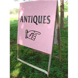 Large "Sandwich Style" Antiques Sign