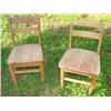 Image 1 : Pair of solid oak children's chairs