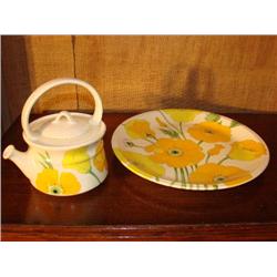 Metlox Poppytrail platter & teapot