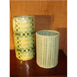 2 wonderful green colored lampshades