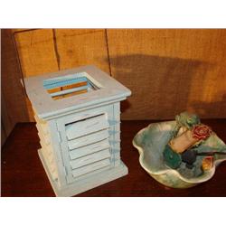 Frog Fountain & shutter style patio candleholder