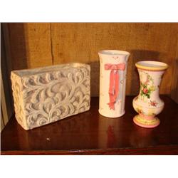 2 floral vases & 1 Planter