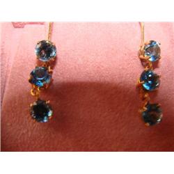 14 kt.gold Blue Topaz earings