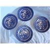Image 1 : 4 Staffordshire Blue Willow Plates