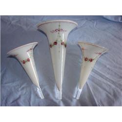 3 floral epergne vases