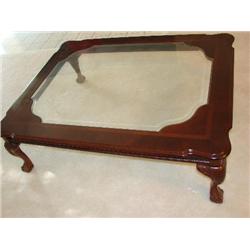 Glass Top coffee table w/ball & claw feet