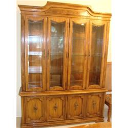 Thomasville beveled glass lighted china cabinet