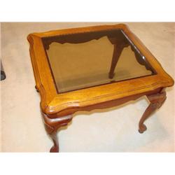 Beveled glass top end table