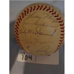 1967 SF Giants autographed ball, 26 signatures