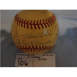 LA Dodgers autographed ball, (1965?),26 sigs