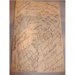 Autographed 5x8 paper-late 60's NL Stars