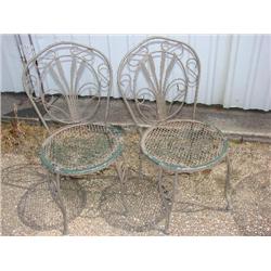 2 iron patio chairs