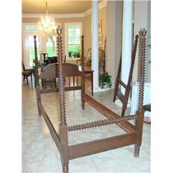 Twin size spindle bed with rails