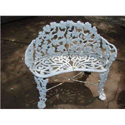 Ornate metal patio bench