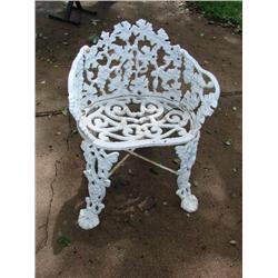 Ornate metal patio chair