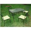 Image 1 : Metal patio table w/glass top & four chairs