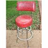 Image 1 : Vintage Red Upholstered Bar Stool w/chrome