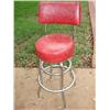 Image 1 : Vintage Red Upholstered Bar Stool w/chrome