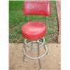 Image 1 : Vintage Red Upholstered Bar Stool w/chrome