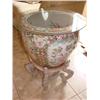 Image 1 : Chinese Pot with glass table top, wood stand