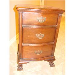 3 drawer nightstand w/ball & claw feet
