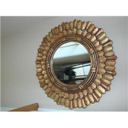 Gold wood frame mirror