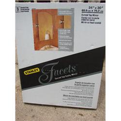 Curved top Facets vanity mirror, new in box