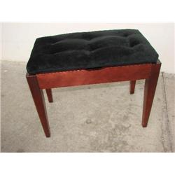 Piano bench with black padded top