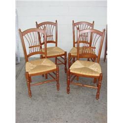 4 Rush Seat Chairs
