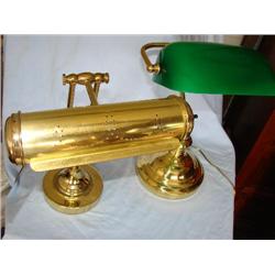 2 brass desk lamps