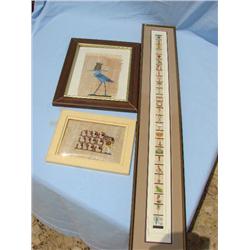 3 framed pieces of Egyptian art