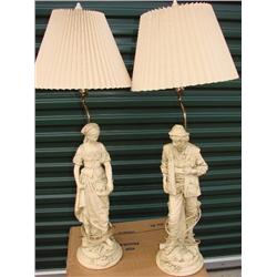 Pair of lamps with shades