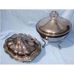 2 silver serving dishes