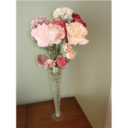 Crystal vase, includes floral