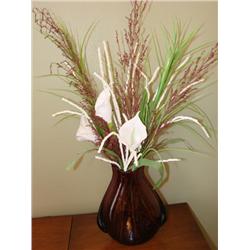 Large purple vase, includes floral