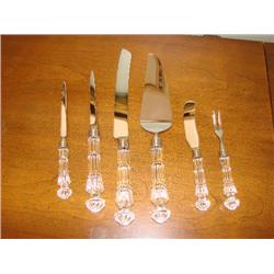 Waterford crystal handled serving pieces (6)