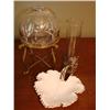 Image 1 : 2 Crystal Vases & Silver Leaf Nappy