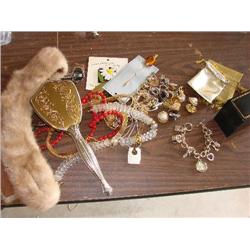 Jewelry, fur collar, includes charm bracelet