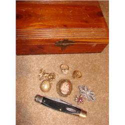 Jewelry, pocketknife, 14 kt. Gold ring