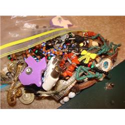 Bag of jewlery including Cross pin, watches.